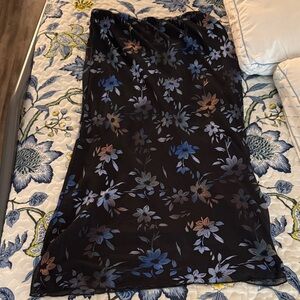 Wild Fable Black Floral Midi Skirt